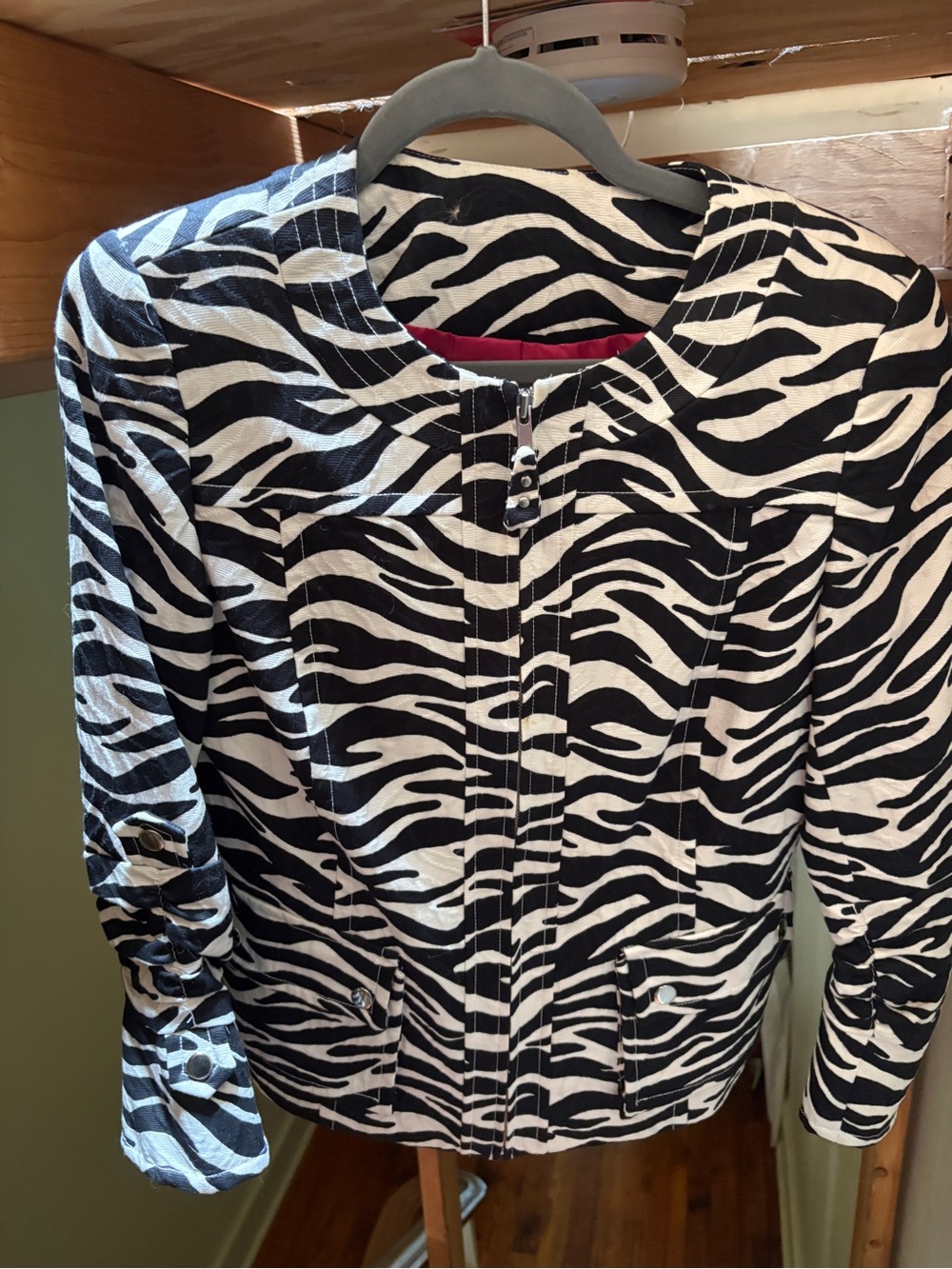 Muse Black & White Zebra-Print Jean Jacket